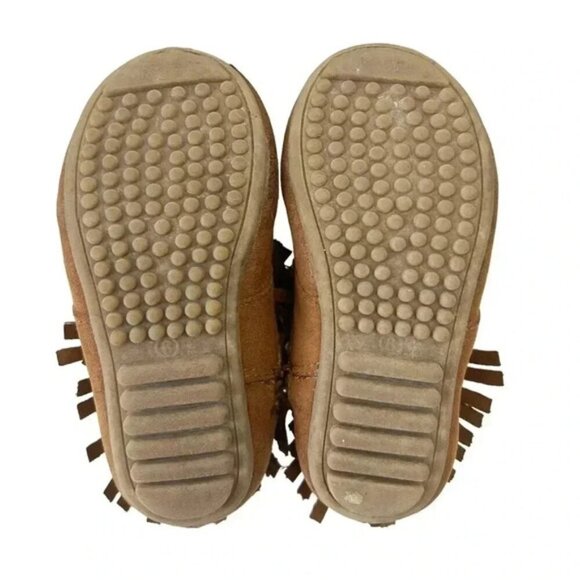 Joe Fresh Fringe Moccasin Baby Booties Brown  Size 6 - Picture 10 of 12